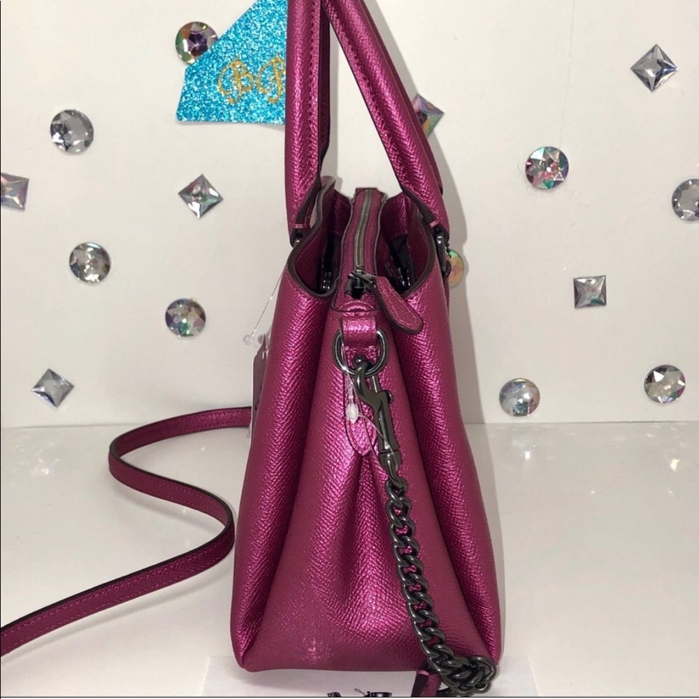 COACH💞MINI SAGE CARRYALL + WALLET METALLIC PINK - Picture 4 of 7